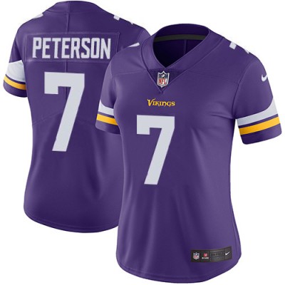 Nike Minnesota Vikings #7 Patrick Peterson Purple Team Color Women's Stitched NFL Vapor Untouchable Limited Jersey